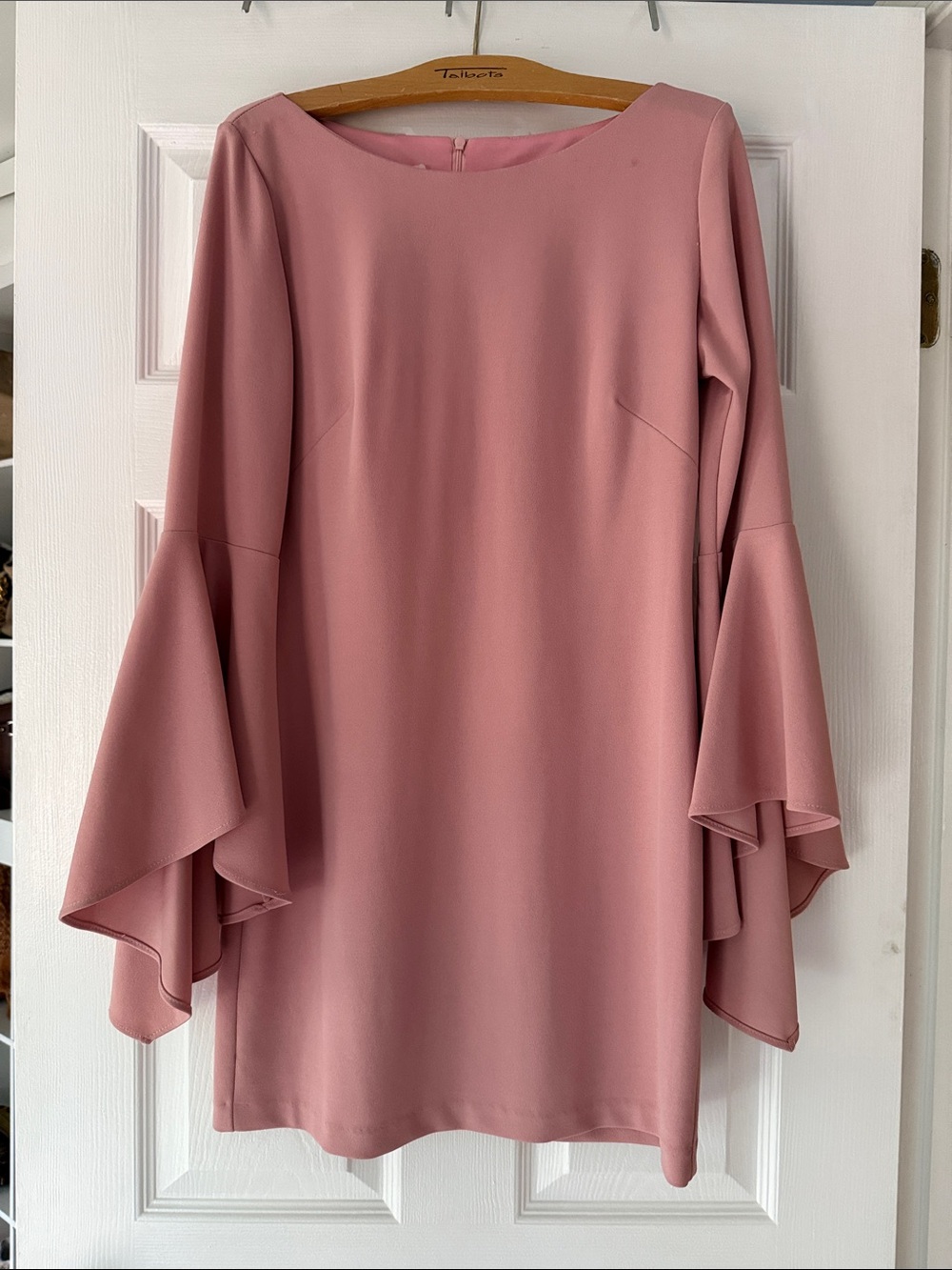 JAYGODFREY Dusty Rose Bell Sleeve Shift Dress
